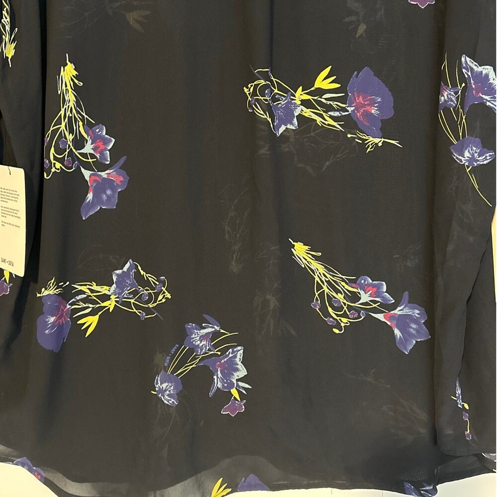 Saint+ Sofia Madison Shirt Blue Lily Gardens Floral Blouse Top Sz 16 Boho Chic - Picture 11 of 16